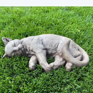 Cat sleeping statue